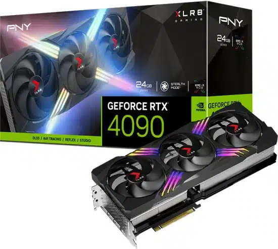 כרטיס מסך PNY GeForce RTX 4090 24GB GDDR6X XLR8 GAMING VERTO EPIC-X RGB Triple Fan HDMI 3xDP
