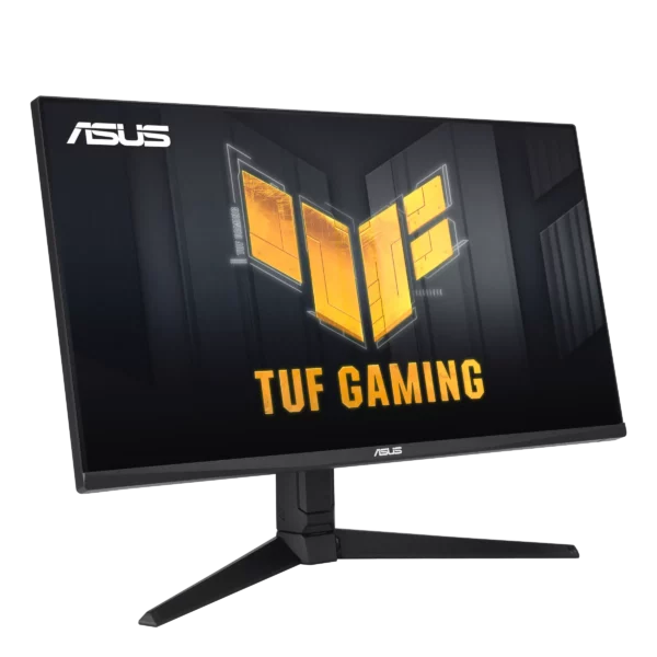 מסך ASUS TUF Gaming VG28UQL1A – ‎28 אינץ’, רזולוציית 4K UHD, פאנל Fast IPS, קצב רענון ‎144Hz, HDR400, זמן תגובה ‎1ms, חיבורי HDMI 2.1 ותמיכה ב־G-SYNC ו־FreeSync Premium.