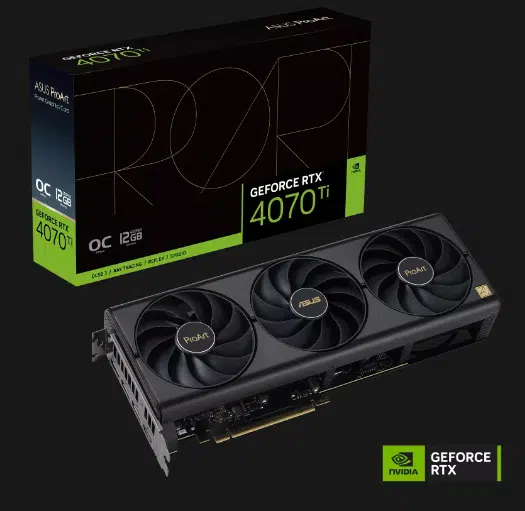 ASUS PROART-RTX4070TI-O12G HDMI DP*3 12G D6X כרטיס מסך