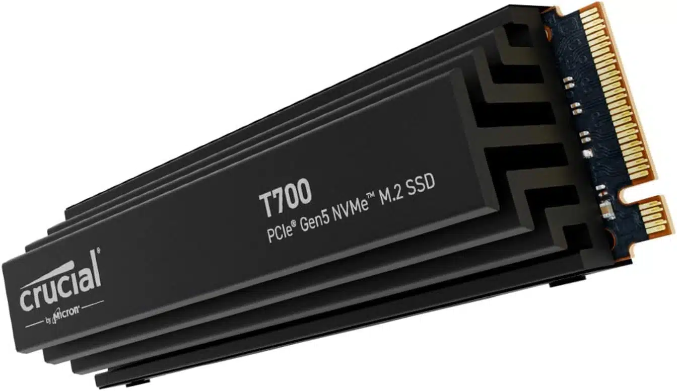 Crucial T700 2TB Gen5 NVMe M.2 SSD with heatsink - אחסון עם גוף קירור