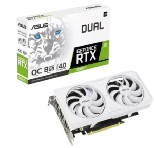 כרטיס מסך ASUS Dual GeForce RTX 3060 Ti WHITE OC Edition 8GB GDDR6X