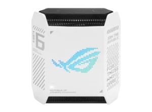 ROG Rapture GT6 AX10000 מערכת Mesh לגיימרים עם WiFi 6 AX10000, שלושה ערוצי תדר, ‏AiMesh, ‏Game Boost, ‏OpenNAT ואבטחת AiProtection Pro. זמינה בצבע שחור או לבן.