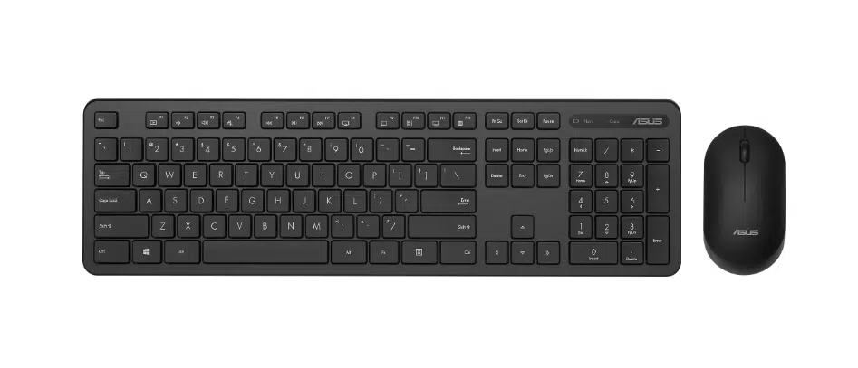 סט מקלדת ועכבר-ASUS CW100 / Wireless Keyboard + Mouse Set / Slim & Silent design / EN+HEB/ 2.4GHz / 1600dpi / Black/Copilot Key