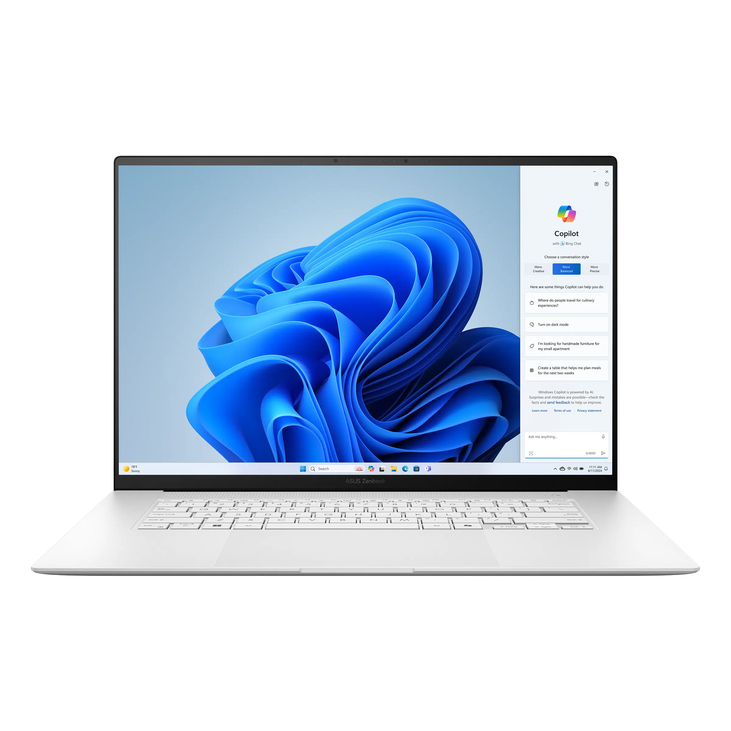 ⁦מחשב נייד אסוס ASUS Zenbook S 16 OLED UM5606WA-RJ256X צבע Scandinavian White⁩ – תמונה ⁦5⁩