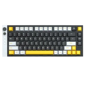 מקלדת LAMZU Jet75 בעיצוב 75% עם גוף אלומיניום CNC, מקשים מסוג PBT, תאורת RGB, קצב Polling של 8KHz ומתאימה לגיימינג תחרותי.