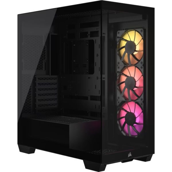 המארז של מחשב הגיימינג TNAGEAMD25 – CORSAIR X3500 BLACK עם שלושה מאווררי ARGB, עיצוב יוקרתי, זרימת אוויר עוצמתית והתאמה מושלמת למערכות פרימיום עם RTX 5090.