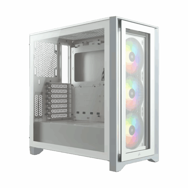 מארז לבן מתקדם Corsair iCUE x4000 עם חלון זכוכית ותאורת RGB - מושלם למחשב גיימינג לבן מדגם TNAGEINL35