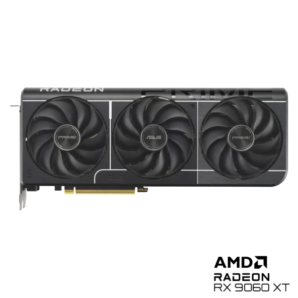 ASUS Prime Radeon RX 9060 XT OC Edition מציע 8GB GDDR6, מהירות של 20Gbps, תדר Boost עד 3330MHz ותמיכה ב־8K – פתרון אידיאלי לביצועים שקטים בגיימינג ויצירה מקצועית.