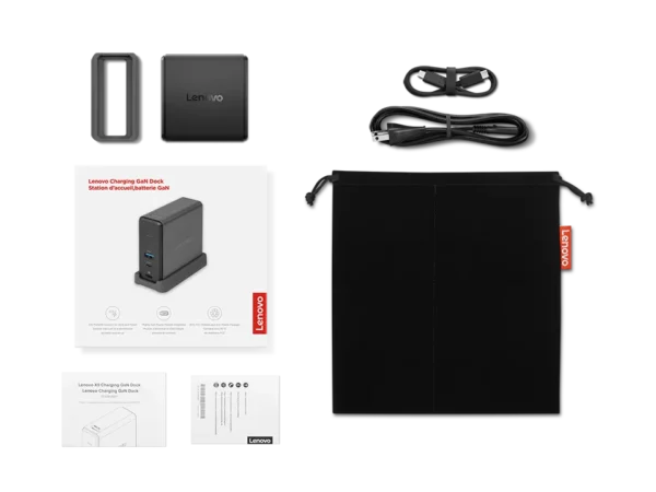 תחנת עגינה ניידת עם אפשרות טעינה Lenovo Charging GAN Dock G0AE0065IS