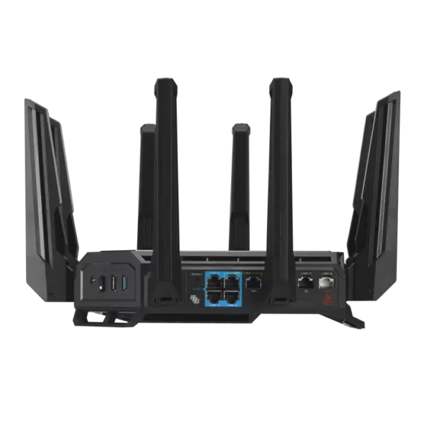 ה־ROG Rapture GT-BE19000 הוא נתב WiFi 7 BE19000 לגיימינג עם מהירות עד 19Gbps, חיבורי Dual 10G, ‏4x 2.5G, 8 אנטנות, AiProtection Pro ואפשרויות MLO מתקדמות. אידיאלי לגיימרים ולבית חכם.