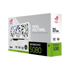 כרטיס מסך ASUS ROG Astral GeForce RTX 5080 16GB White OC Edition GDDR7 - צבע לבן