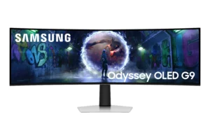 מסך גיימינג קעור S49DG932SM Samsung Odyssey OLED G9 בגודל 49 אינץ’ עם קצב רענון 240Hz.
