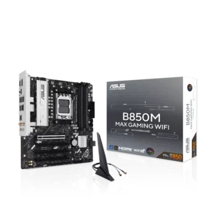 לוח אם ASUS B850M MAX GAMING WIFI לתושבת AM5 עם תמיכה ב־DDR5 ו־PCIe 5.0.