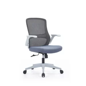 כיסא משרדי Keisar Sitplus UP בצבע לבן עם משענת רשת ויסקו ומשענות מתרוממות