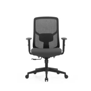 כיסא משרדי אורטופדי Black Bold בצבע שחור עם משענת גב גבוהה ומושב ויסקו