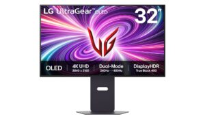 מסך גיימינג LG UltraGear 32GS95UV-B OLED 4K Dual Mode 240Hz/480Hz