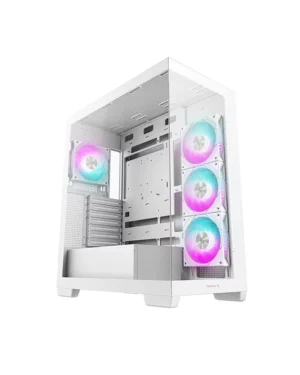 מארז גיימינג Deepcool CG580 4F WH לבן עם זכוכית 270° ו־4 מאווררי PWM ARGB