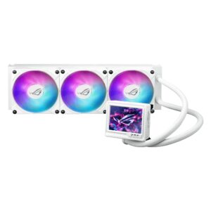 ROG Ryujin III 360 ARGB Extreme White Edition liquid CPU cooler with 3.5 inch LCD display