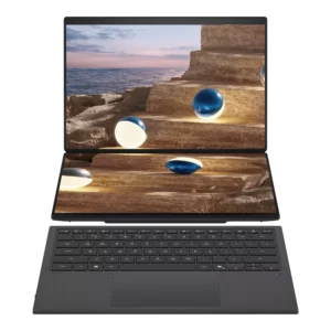 מחשב נייד ASUS Zenbook Duo UX8407AA-SN062W עם שני מסכי OLED בגודל 14 אינץ' בצבע Moher Gray