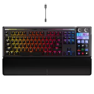 מקלדת גיימינג מכנית CORSAIR GALLEON 100 SD עם Stream Deck מובנה ומסך LCD.