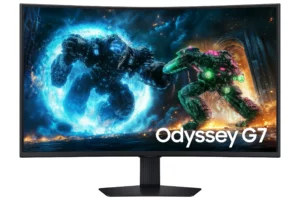 מסך גיימינג Samsung Odyssey G7 S37FG750EU בגודל 36.5 אינץ' עם פאנל VA קעור ורזולוציית 4K UHD.