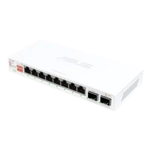 מתג רשת ASUS QG-U1080 עם 8 יציאות 2.5GbE ושתי יציאות 10G SFP+.